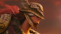 Elden Ring seamless co-op Shadow of the Erdtree: a woman in bronze armor with a red plume coming from her helmet